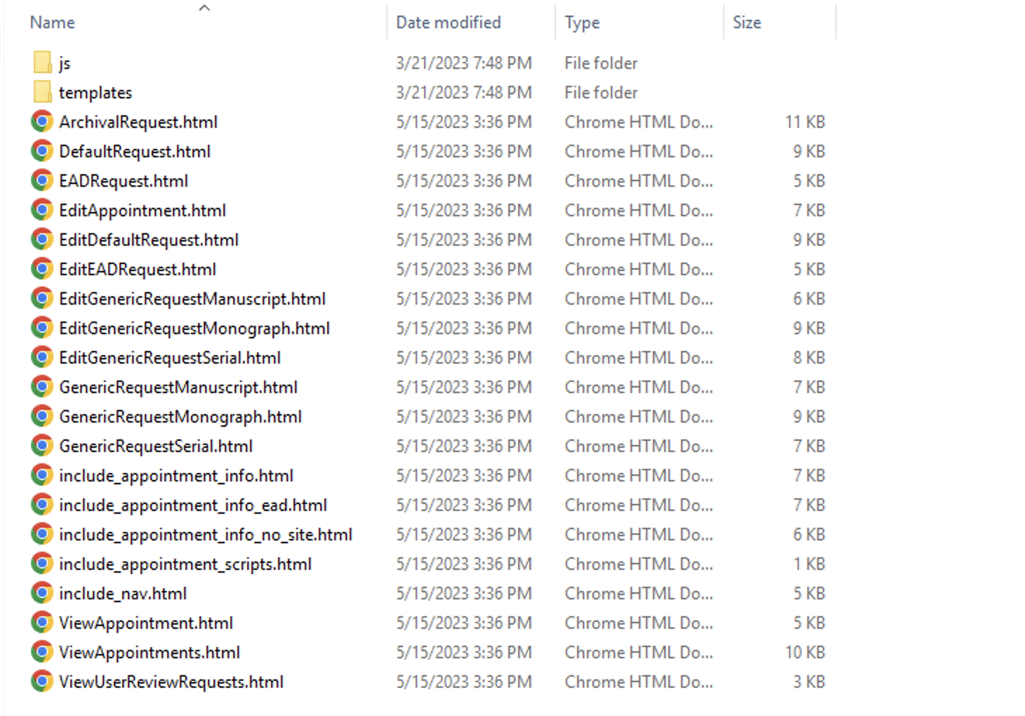 Appointment Scheduling Files